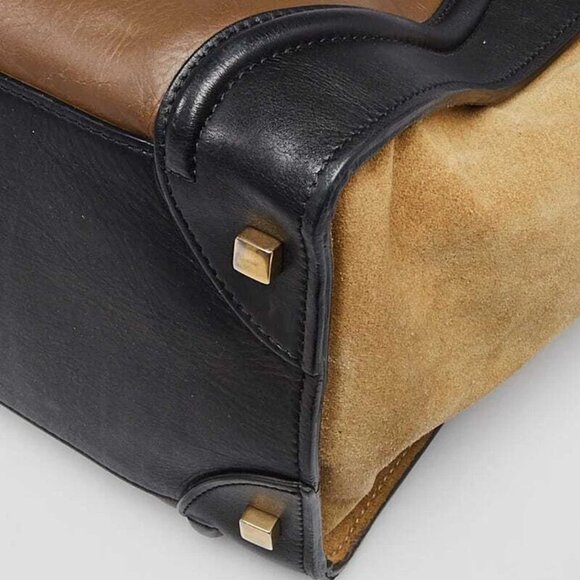 Celine Tri-Color Leather and Suede Mini Luggage Tote Bag - Picture 4 of 12